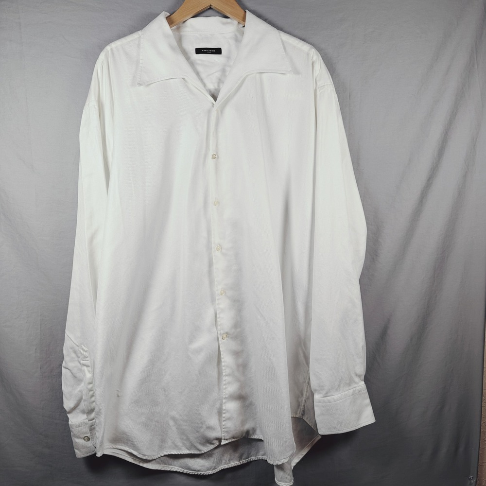 EQUILIBRIO ITALIA Mens White Button Down Long Sleeve Cotton Dress Shirt No size